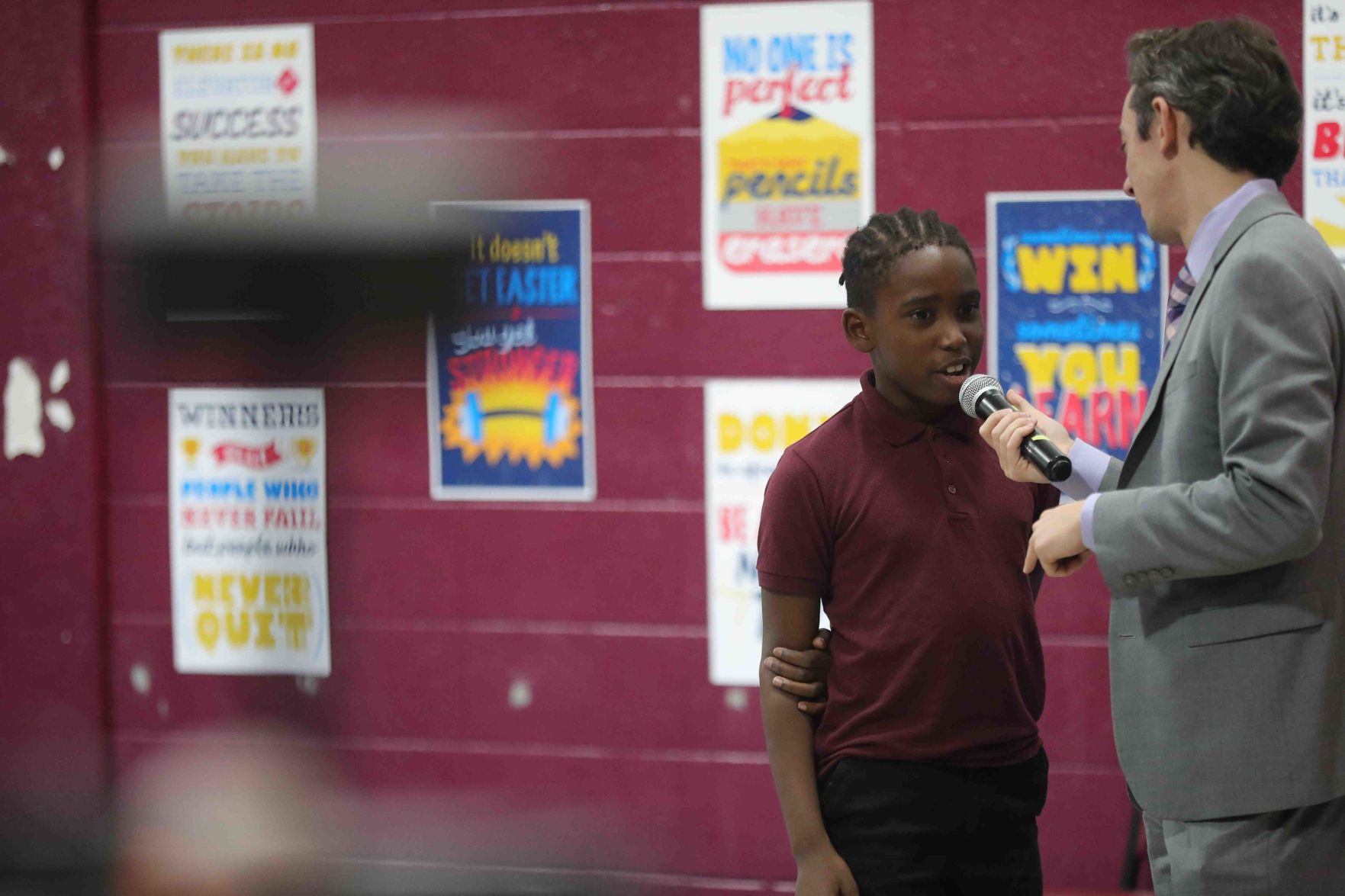 Meteorologist Joe Martucci at South Main School